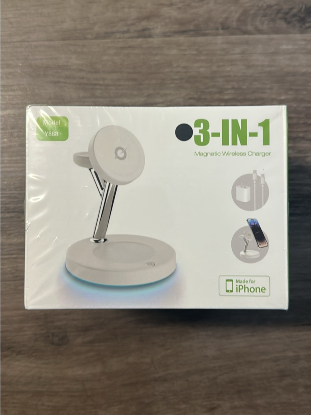 3-IN-1 Magnetic Wireless Charger Stand - White